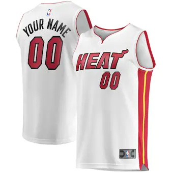 youth fanatics branded white miami heat fast break custom r-459